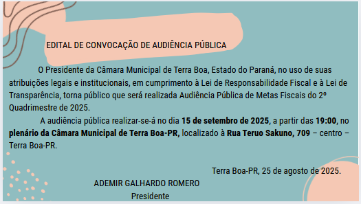 Edital de Audiência Pública
