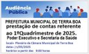 Dia : 26/05/2025
09:00 horas
Plenário da Câmara de  Terra Boa