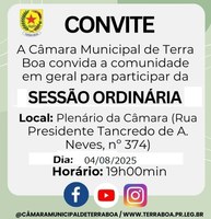 Convite Sessão 04 de Agosto de 2025